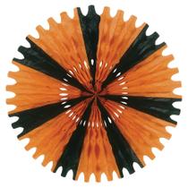 Abanador de Papel Beistle Laranja e Preto para Festa de Halloween