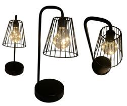 Abarjur Luminária LED Aramado Metal Decorativo Moderno Preto - Gift Home