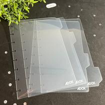 Abas Divisórias Transparente Pequeno - Caderno de Disco tipo inteligente - Adox - tamanho A5 aba separadora