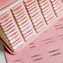 Abas para Bíblia UPAFEXXI em couro com folha dourada, 80 capítulos, rosa Abas para Bíblia UPAFEXXI em couro com folha dourada, 80 capítulos, rosa