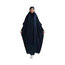 Abaya Muçulmana Feminina De Uma Peça Com Capuz Preto E Mangas Franzidas, Jilbab Islâmico Para Abaya Muçulmana Feminina De Uma Peça Com Capuz Preto E Mangas Franzidas, Jilbab Islâmico Para
