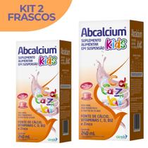 Abcalcium Kids 240ml Cálcio Vitamina C D B12 E Zinco Kit 2 Abcalcium Kids 240ml Cálcio Vitamina C D B12 E Zinco Kit 2