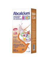 Abcalcium Kids Airela Vitamina B12 Vitamina D Cálcio Zinco Sabor Morango 240ml Suplemento Alimentar Líquido Infantil
