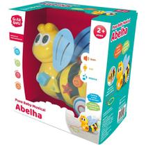 Abelha infantil baby com rodinhas + som e luz a pilha na caixa - DM TOYS