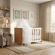 aBerço 3 em 1 Americano MDF com Rodízios Trava Mosquiteiro 3 Regulagens Altura Vira Mini Cama Sofá Certificado Inmetro Berço Bebê