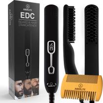 Aberlite EDC Escova alisadora de barba premium para homens Ferramenta profissional de alisamento, pente aquecido Kits de barba para homens Kits de barba, conjuntos de presentes masculinos Kit de tratamento de barba para homens, conjunto de presentes masculinos (preto) Aberlite EDC Escova alisadora de barba premium para homens Ferramenta profissional de alisamento, pente aquecido Kits de barba para homens Kits de barba, conjuntos de presentes masculinos Kit de tratamento de barba para homens, conjunto de presentes masculinos (preto)