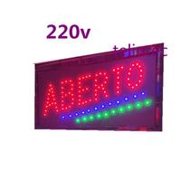 ABERTO 220V painel de led letreiro placa luminoso LED PISCAR - tltled