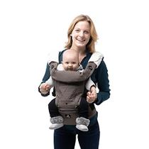 Abiie HUGGS Baby Carrier Hip Seat 2021 Atualizado - Aprovado pelas Normas de Segurança dos EUA - Posição Sentada Saudável (M-Position) - Frente de Frente, Abraçador de Quadril, Porta-Bebê Traseiro - 100% Algodão (Cinza)