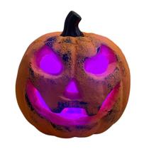 Abobora Assustadora Jack 15Cm Com Luz Led Halloween Cromus
