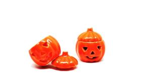 Abóbora cerâmica de Halloween em miniaturas de casa de bonecas, 2 unidades Abóbora cerâmica de Halloween em miniaturas de casa de bonecas, 2 unidades