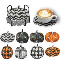Abóbora de Halloween Diamond Art Coaster Demonwer com suporte Abóbora de Halloween Diamond Art Coaster Demonwer com suporte