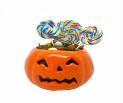 Abobora de Halloween Enfeite Cachepo de Mesa de Ceramica - Decore Casa