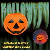 Abobora de Plastico Yoss Halloween Led C/Alça Ref: HLW6035