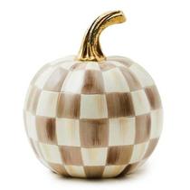Abóbora de resina MACKENZIE-CHILDS Mini Brown White Check