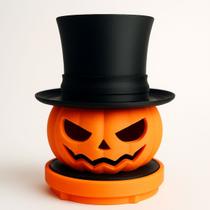 Abóbora Halloween com Cartola Decoração Assustadora para Festa Abóbora Halloween com Cartola Decoração Assustadora para Festa