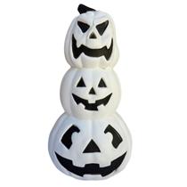 abóbora torre branca 41cm decoração de Halloween plástico