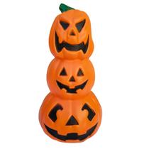 abóbora torre laranja 41cm decoração de Halloween plástico