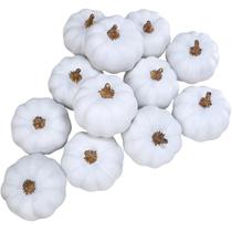 Abóboras artificiais de espuma branca Winlyn 12 unidades com 7,5 cm de largura Abóboras artificiais de espuma branca Winlyn 12 unidades com 7,5 cm de largura