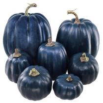 Abóboras decorativas Winlyn azul marinho, espuma sintética, 7 unidades