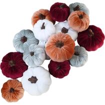 Abóboras decorativas Winlyn Fall Velvet, 16 peças de bronze bordô
