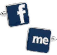 Abotoaduras em negrito F and Me Letter para homens, esmalte azul