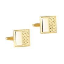 Abotoaduras em ouro escovado para homens, design quadrado, cobre, 15g Abotoaduras em ouro escovado para homens, design quadrado, cobre, 15g