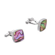 Abotoaduras Joseph Brothers de Aço Inoxidável com Concha Abalone Abotoaduras Joseph Brothers de Aço Inoxidável com Concha Abalone
