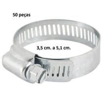 Abraçadeira Aço Rosca sem fim 2" (35 - 51 mm)Pacote 50 peças