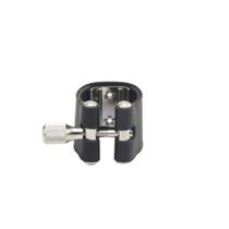 Abraçadeira de Couro Ressonador de Metal Prata Alto