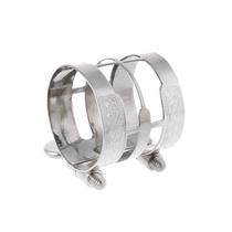 Abraçadeira de Metal Prata Clarinete Desenhada