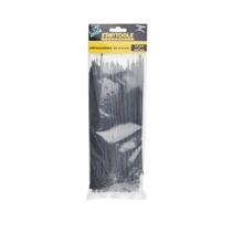 Abraçadeira de Nylon 20CM X 3,6MM com 100 Unidades para Organização de Cabos Resistente Preta