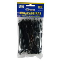 Abracadeira de Nylon 2,5 X 100Mm Preta com 100 Unidades - 225-2 - Western Abracadeira de Nylon 2,5 X 100Mm Preta com 100 Unidades - 225-2 - Western