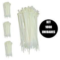 Abraçadeira de Nylon Branco Kit 1000 Uni Organizador 380mm x 4.8mm Cinta Plastica Cabos Abraçadeira de Nylon Branco Kit 1000 Uni Organizador 380mm x 4.8mm Cinta Plastica Cabos