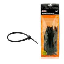 Abraçadeira de Nylon Foxlux Preta 100mm x 2,5mm 100unid. Abraçadeira de Nylon Foxlux Preta 100mm x 2,5mm 100unid.