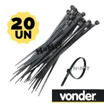 Abraçadeira de nylon preta 200mm x 4,8mm 20 Unidades - VONDER