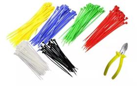 Abraçadeira De Nylon Várias Cores Sortidas 2,5x100mm C/ 600pç e VAI JUNTO Alicate De Corte - colorido COLORIDA varias - forcagato