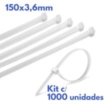 Abraçadeira Em Nylon 3,6x150mm 1000un Branco Abraçadeira Em Nylon 3,6x150mm 1000un Branco