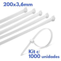 Abraçadeira Em Nylon 3,6x200mm 1000un Branco Abraçadeira Em Nylon 3,6x200mm 1000un Branco