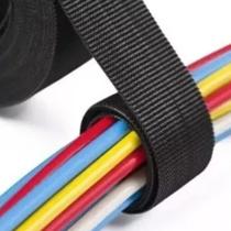 Abraçadeira fecho de contato dupla face preto 16mm 1 metro