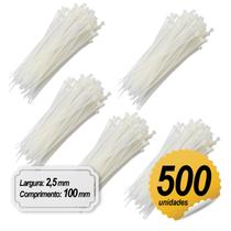 Abraçadeira Nylon 2,5mm x 100mm c/ 500 Unidades Mec-Tronic