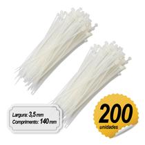 Abraçadeira Nylon 3,5mm x 140mm c/ 200 Unidades Mec-Tronic