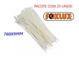 Abraçadeira Nylon 760x9mm Branca 25 Unidades - Foxlux *