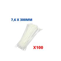 Abraçadeira Nylon Branca 7,6 X 300mm C/100 Unidades