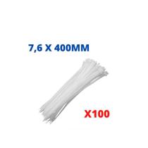 Abraçadeira Nylon Branca 7,6 X 400mm Pacote Com 100 Unid.