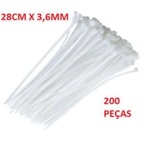Abraçadeira Nylon Branca Fertak 200 Peças Abraçadeira Nylon Branca Fertak 200 Peças