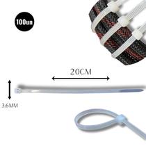 Abraçadeira Nylon Enforca 3,6 x 200mm Kit C/ 100 Lacre Cinta Plástica Fixadora Fita Hellerman 20cm Branca Abraçadeira Nylon Enforca 3,6 x 200mm Kit C/ 100 Lacre Cinta Plástica Fixadora Fita Hellerman 20cm Branca