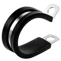 Abraçadeira para cabos ELECFUN 1" em aço inoxidável com revestimento de borracha Abraçadeira para cabos ELECFUN 1" em aço inoxidável com revestimento de borracha