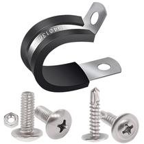 Abraçadeira para cabos Twidec 1/2 polegada em aço inoxidável 304 com borracha Abraçadeira para cabos Twidec 1/2 polegada em aço inoxidável 304 com borracha
