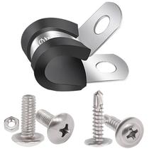 Abraçadeira para cabos Twidec 1/4" em aço inoxidável 304 com borracha