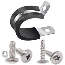 Abraçadeira para cabos Twidec 3/8" em aço inoxidável com revestimento de borracha Abraçadeira para cabos Twidec 3/8" em aço inoxidável com revestimento de borracha